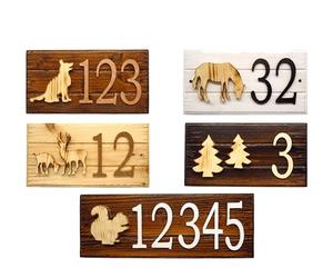 Targa per esterno con numero civico personalizzato in Legno Componibile 12x33 - Idea Regalo