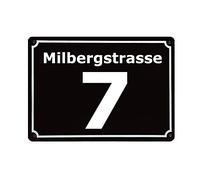 Targa Per Esterno con Numero Civico Personalizzato - OXYEFEI Numero Civico Personalizzato Famiglia - Libera Scelta Della Taglia - Metallo (Nero)