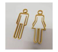 Targa per il bagno, Targa per il bagno, Targhetta WC autoadesiva for porta bagno uomo e donna(Golden)