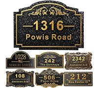 Targa per numero civico vintage personalizzata, incisa a rilievo | Targa decorativa classica per esterni, numeri per cassetta postale, giardino, porta, muro e facciata casa