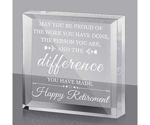 Targa per pensionamento per uomini e donne, regalo per la pensione, regalo di partenza, regalo di ispirazione e fermacarte, regalo di pensione felice per insegnanti, colleghi, capo, ufficio,