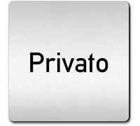 Targa per porta • 125 x 125 mm • Privato • Materiale in alluminio massiccio da 1,5 mm • 100% Made in Germany