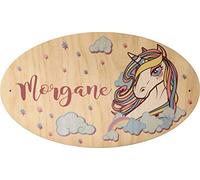 Targa per porta con nome da ragazza o ragazzo - con la possibilità di scrivere il vostro nome - nome in legno da appendere - Targhette per porte - Regalo di battesimo, regalo di natale