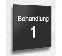 Targa per porta con trattamento 1 nero opaco, stampa UV, 12 x 12 cm, 3 mm, prodotto in Germania, art. n. A 2106