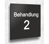 Targa per porta con trattamento 2, colore nero opaco, stampa UV, 12 x 12 cm, 3 mm, prodotto in Germania, art. A 2107