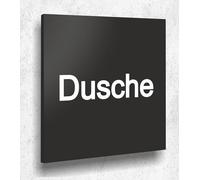 Targa per porta doccia, colore nero opaco, stampa UV, 12 x 12 cm, 3 mm, prodotto in Germania, art. A 2115