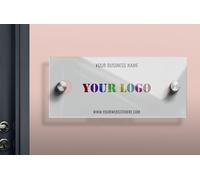 Targa per porta in acrilico personalizzabile con marmo di Carrara e design in finto oro rosa, perfetta per assistenti legali, uffici e spazi professionali (multicolore 3)