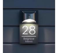 Targa Per Porta Moderna A Energia Solare, Personalizzabile Con Led Solare,Retroilluminata,Numeri Civici,Indirizzo,Targa Moderna Con Numeri Civici Solari