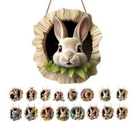 Targa per porta pasquale, per porta di casa, per esterni, da appendere, decorazione pasquale, in legno, moderna, decorazione primaverile per esterni, 2D per porte di casa, pareti, finestre in acrilico