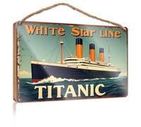 Targa per porta per la casa, divertente poster vintage del Titanic. Decorazione per la casa Liquidazione Decorazione per la casa (23 x 35 cm)