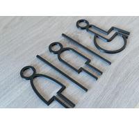 Targa per WC elegante M/W (set M/W + icona sedia a rotelle)