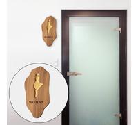 Targa per WC Segnaletica in legno per uomini e donne Targa per bagno per la