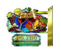 Targa personalizzabile con numero civico in metallo 2D a tema vino, divertente, per negozi, decorazione per la casa, regalo per uomini, donne, famiglia, inaugurazione della casa, compleanno, Natale (S