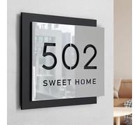 Targa Personalizzata A Doppio Strato Con Numero Civico Moderno Per Ufficio, Targa Con Indirizzo Intagliata In Acrilico 3D Personalizzata, Targhetta Per Porta Per Casa, Hotel, Appartamento(Color 2)