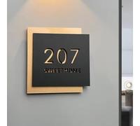 Targa Personalizzata A Doppio Strato Con Numero Civico Moderno Per Ufficio, Targa Con Indirizzo Intagliata In Acrilico 3D Personalizzata, Targhetta Per Porta Per Casa, Hotel, Appartamento(Color 4)