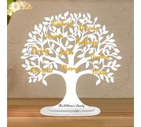 Targa personalizzata con albero genealogico, personalizzabile con 1-15 nomi, in acrilico, con albero della vita, decorazione per la casa, compleanno, festa della mamma, festa del papà, per mamma,