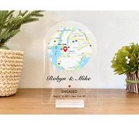 Targa Personalizzata Con Mappa Dove Ci Siamo Incontrati Per Coppia • Regalo Di Coppia Per Matrimonio E Anniversario • Targa in Acrilico Con Mappa Del Nostro Primo Appuntamento Per San Valentino