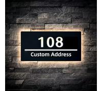 Targa Personalizzata Con Numero Civico A LED, Targa Luminosa In Acrilico Per Porta, Numeri Civici Luminosi Personalizzati Per Casa, Appartamento, Ufficio(5.9x11.8inch)