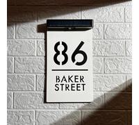 Targa Personalizzata Con Numero Civico Con Luce Solare A LED, Targa Con Indirizzo Illuminato Impermeabile Taglio Acrilico 3D Con Nome Della Strada, Perfetta For Il Giardino Dell'ufficio(15x28cm)