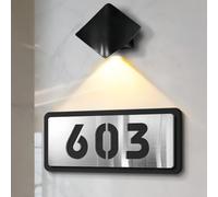 Targa Personalizzata Con Numero Civico In Acciaio Inossidabile, Targa Con Supporto Adesivo, Pannello Pour Segnaletica Da Giardino A Parete, Insegna Luminosa Pour Giardino, Hotel(30x13cm)