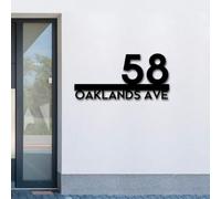 Targa Personalizzata Con Numero Civico Per Esterni - Targhette Moderna Personalizzata Con Indirizzo Civico Targa Per Porta Da Parete, Targhette In Acrilico Per Porta Per La Casa(Black,14in)