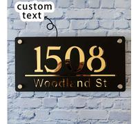 Targa personalizzata con numero civico, targa con indirizzo stradale personalizzata, cartello moderno con nome per porta, placca da parete esterna in acrilico 20*10 cm [8*4 pollici],50*25 cm [20*10 po