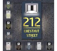 Targa personalizzata con numero di porta personalizzato con luce solare per casa da parete con targhette con nome luminoso per numero di indirizzo esterno esterno