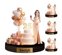 Targa personalizzata per compleanno a forma di cartone animato da foto Personalizzata con caricatura di buon compleanno statue e sculture ornamento nome personalizzato ritratto scrivania segno