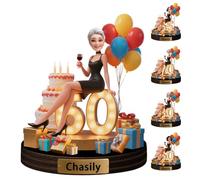 Targa personalizzata per compleanno a forma di cartone animato da foto Personalizzata con caricatura di buon compleanno statue e sculture ornamento nome personalizzato ritratto scrivania segno