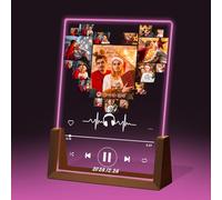 Targa personalizzata per Spotify, cornice per foto di coppia, regali significativi per lei lui, cornice personalizzata, targa natalizia unica personalizzata, placca canzone con base a forma di U RGB