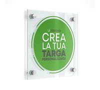 Targa Personalizzata | Targa per porte d'ingresso Trasparente | Extraresistente per Segnaletica Interna ed Esterna