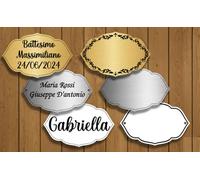 Targa Porta Ingresso Personalizzabile Oro, Argento o Bianco - Nome, Indirizzo, Famiglia, Design a Scelta, Targhetta Fuoriporta Laser Incisa (MODELLO 3)