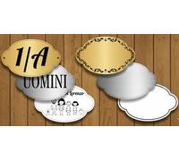 Targa Porta Ingresso Personalizzabile Oro, Argento o Bianco - Nome, Indirizzo, Famiglia, Design a Scelta, Targhetta Fuoriporta Laser Incisa (MODELLO 2)