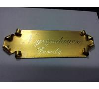 targa Porta Nome Ottone h 2,5 o 4cm 2 fori targhetta pergamena artiginale xx