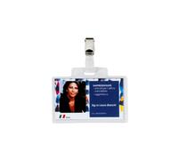 Targa portabadge con clip Sei Rota PASS conf. 100 pezzi - 318005