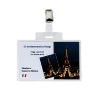 Targa portabadge con clip Sei Rota PASS conf. 100 pezzi - 318214
