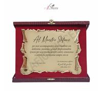 Targa Premio Maestro Regalo Fine Anno con Astuccio e frase personalizzata