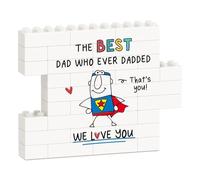 Targa puzzle con blocchi da costruzione, regalo divertente per la festa del papà, regalo di compleanno per papà da figlia, figlio, moglie, regalo unico per Natale, festa del papà, compleanno