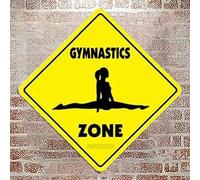 Targa quadrata in metallo, 20,3 x 20,3 cm, cartello decorativo con scritta in lingua inglese "Gymnastics Zone", per sport, palestra, premio trofeo, squadra, divertente, in alluminio, da parete