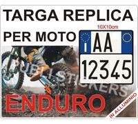 TARGA REPLICA IN ALLUMINIO PER MOTO ENDURO 10x10 cm. "ART.102 D. LGS. 285/92"