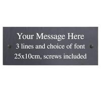 Targa rettangolare in ardesia con fissaggi a parete, con incisione personalizzata Go Find A Gift