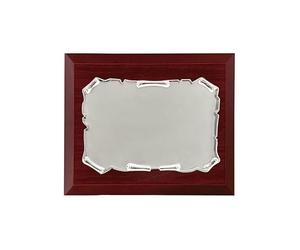 TARGA RICORDO E COMMEMORATIVA INCIDIBILE CM.23x18 TOTALI CON LASTRA IN ARGENTO 925% CM.16x12 A FORMA DI PERGAMENA SU BASE ECO LEGNO IN ARGENTO 925% CON SCATOLA DA REGALO E GARANZIA MADE IN ITALY 1507G