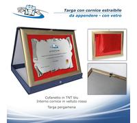 Targa ricordo personalizzata con cornice legno 28x23cm estraibile da appendere