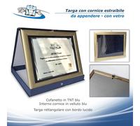 Targa ricordo personalizzata con cornice legno 28x23cm estraibile da appendere
