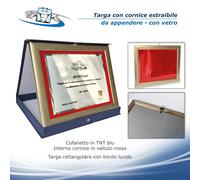 Targa ricordo personalizzata con cornice legno 28x23cm estraibile da appendere