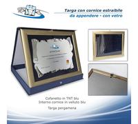 Targa ricordo personalizzata con cornice legno 28x23cm estraibile da appendere