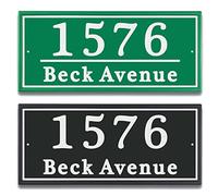 Targa riflettente personalizzata con numero civico in alluminio con due viti, cartello con indirizzo per esterni casa, strada, casa, 31,5 "L x 5,5" H (nero o verde)