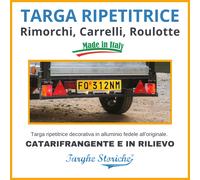 Targa Ripetitrice Decorativa per Rimorchio Carrello IN RILIEVO Qualità Premium