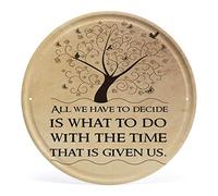Targa rotonda in metallo con scritta in lingua inglese "All We Have To Decide Is What To Do With The Time That Is Given Us", decorazione da parete per casa, sala da pranzo, camera da letto, fattoria