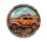 Targa rotonda in metallo stile steampunk, con ingranaggi per auto, color ruggine, vintage, decorazione da parete in metallo, per casa, bar, garage, fattoria, caffetteria, decorazione artistica da
